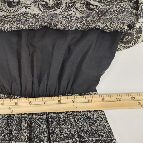 Madewell Dress Womens Size 00 Black Paisley Silk Cut Out Back Whimsigoth Retro - Picture 15 of 16